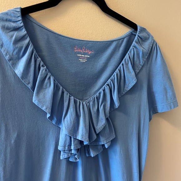 Lilly Pulitzer Ruffled Cotton Top (Size S) - Picture 3 of 6